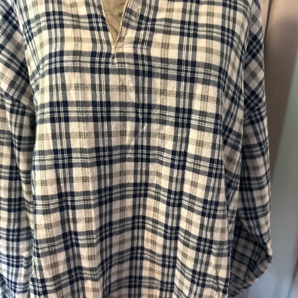 Structure blue and tan plaid long sleeve henley size XL - Picture 5 of 6